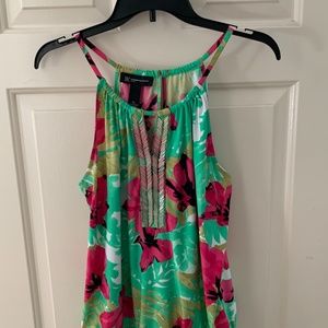 Inc Woman's Summer Floral Embellished Keyhole Top